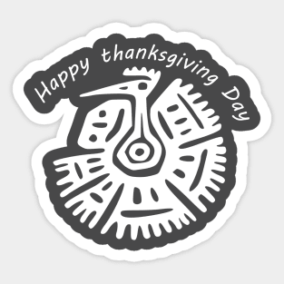 Happy Thanksgiving Happy Thanksgiving Day Turkey Drawing Sticker